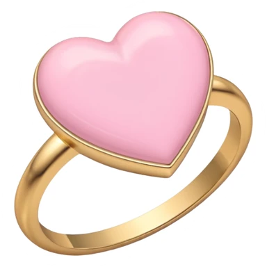 Light Pastel Pink Gold Heart Ring sticker