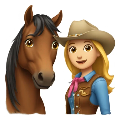 Horse and cowgirl sticker