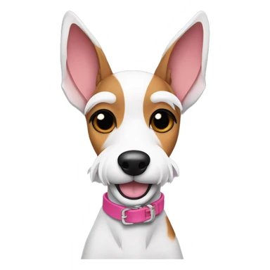  AI generated sticker of a mini fox terrier pink collar, inspired by the style of “Lady and the Tramp.” White outline around it sticker
