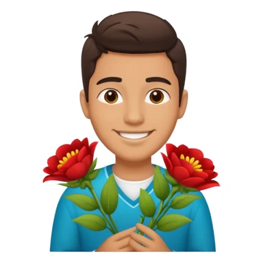 Cute Mexican guy giving you flowers always  sticker