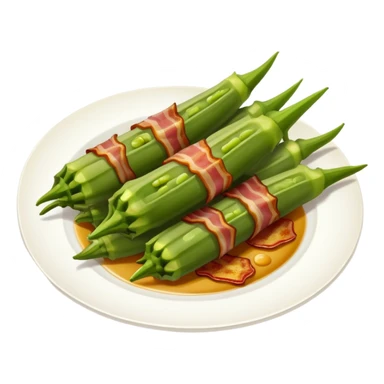 Plate of okra and bacon sticker