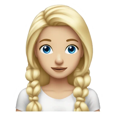 Blonde girl blue eyes bows in hair sticker
