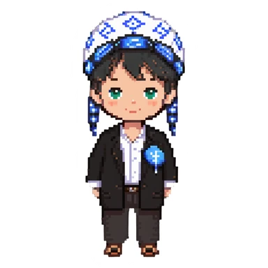boy with peyos, kippah, and tzitzis sticker