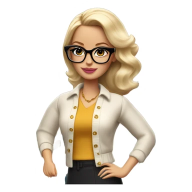 Blonde librarian Barbie  sticker