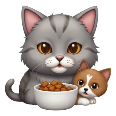 A cat that is eating a dog  sticker