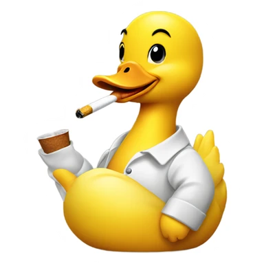 Yellow duckie smoking sticker