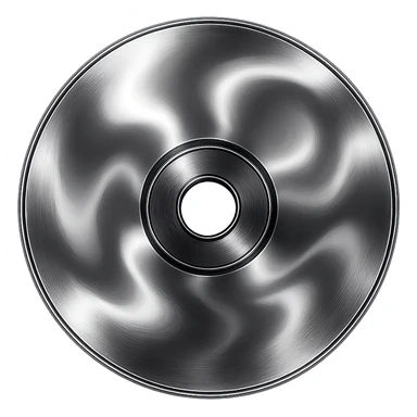 A minimalist CD disc with abstract pattern, glowing effect, pink color sticker