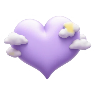 light violet heart with clouds and stars sticker