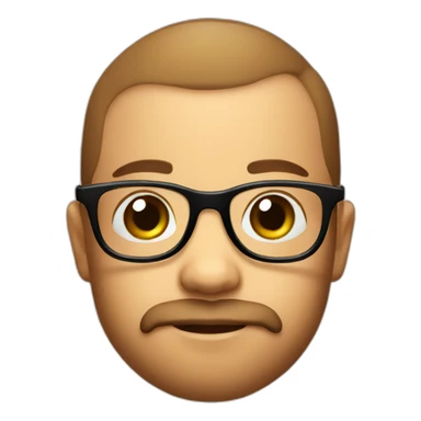 baby face with thick glasses and a brown beard sticker