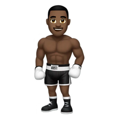 Boxer with black gloves and trunk  sticker