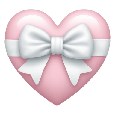 Pastel pink heart with white bow sticker