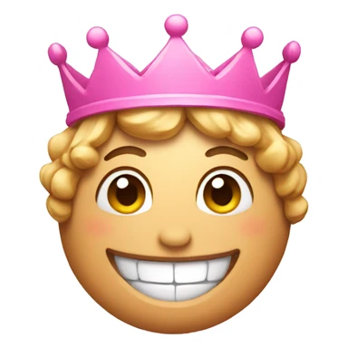 Smiling emoji with pink crown  sticker