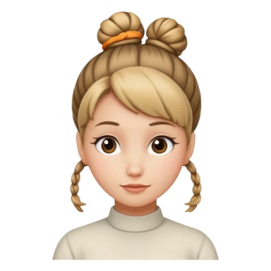 head with a bun hairstyle sticker