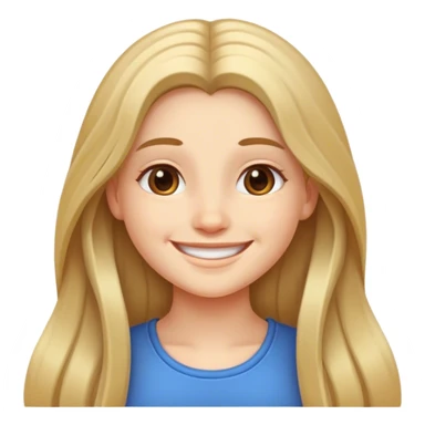 smiling girl with long hair sticker
