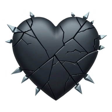Black heart broken sticker