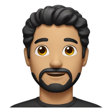 A man with black hair and a black cat sticker