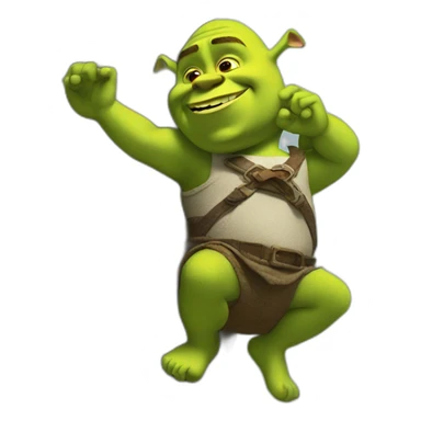 shrek is climbing on a tree sticker