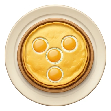 Round spanish potato omelet no plate, plain ok top no toppings sticker