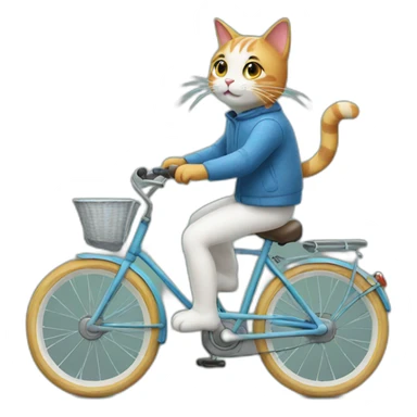 Cat riding a bike sticker