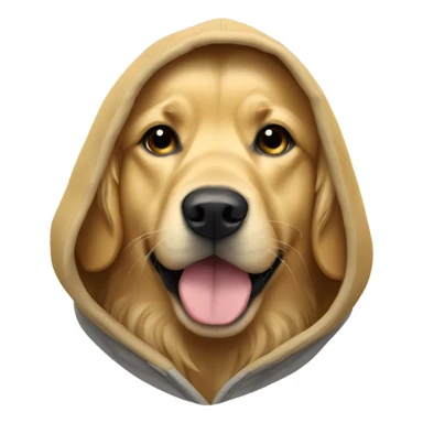 Golden retriever wearing a hoodie sticker