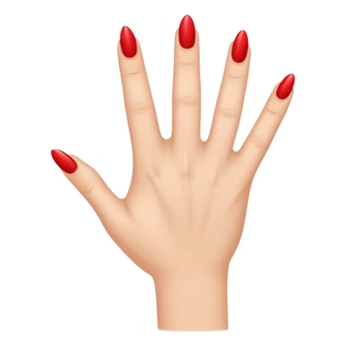 Hand with only 1 red nail  sticker