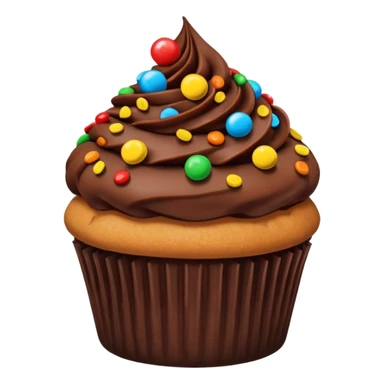 Cupcake chocolate dipped frosting with Reese’s pieces on top sticker