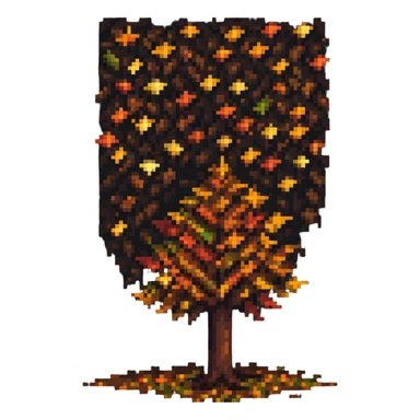 colorful autumn tree with falling leaves sticker
