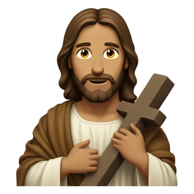 Jesus holding a cross sticker