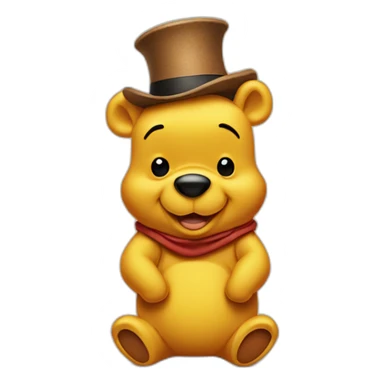 winnie the pooh wearing a poo hat sticker