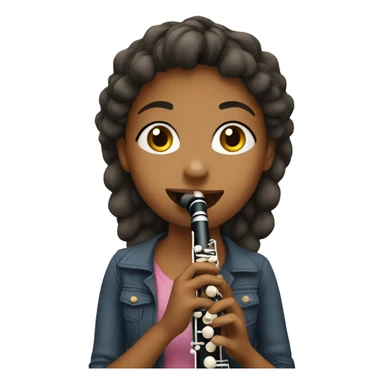 a girl playing clarinet sticker