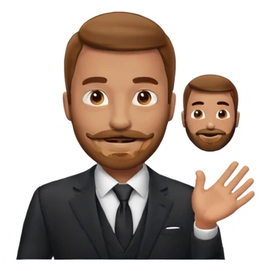 client male smiling suit with fine mustach and fine beard sticker