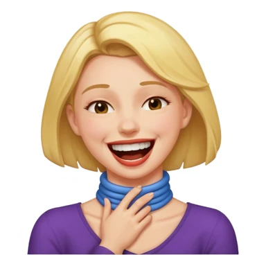 woman grabbing her neck laughing choking herself  sticker