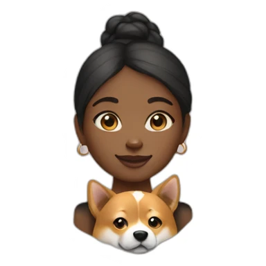 Black girl with a shiba inu dog sticker