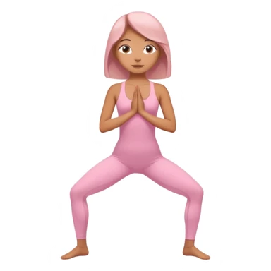 girl standing in a yoga pose in a pink bodysuit sticker