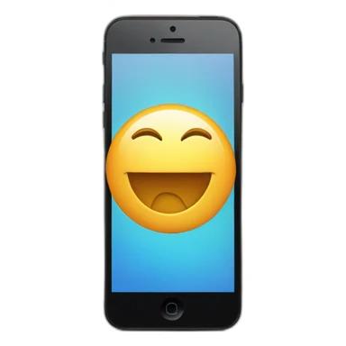 iphone with happy smile on screen facetime incoming call sticker