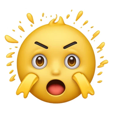 Make a normal classic yellow emoji that’s crashing sticker