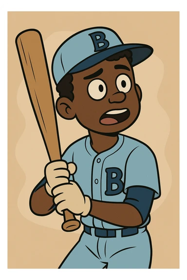 Light blue Little people pictures a boy Jackie Robinson Witam by 20 Label Sanches Vegas Mustined by Linzie Heater sticker