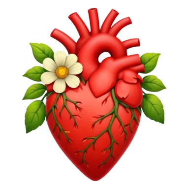 Heart with flowers growing on it a breathing heart sticker