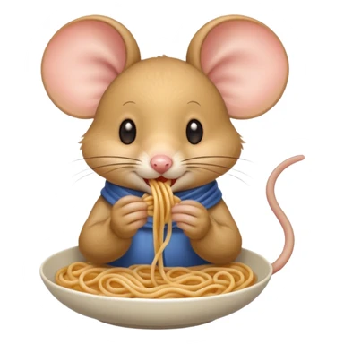 mouse eating noodle sticker