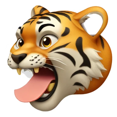 Tiger eating pizza sticker