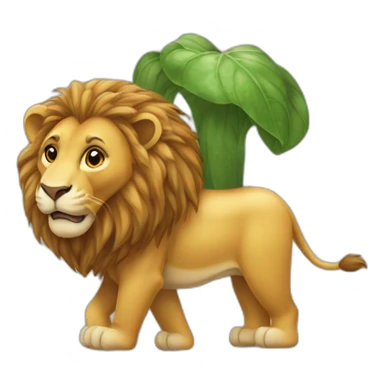 Un lion sur un éléphant sticker