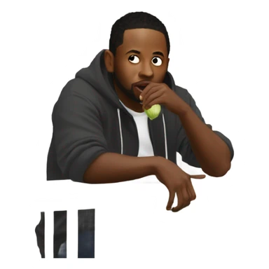 Kendrick Lamar eating onions on a balcony sticker