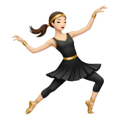 North-East (NE): "dancer_northeast: Create a minimal flat-vector dancer icon facing north-east. Pose same dynamic motion rotated to face NE. Black stroke 2px on transparent background, square canvas 1:1, SVG vector style, no text or facial features." sticker