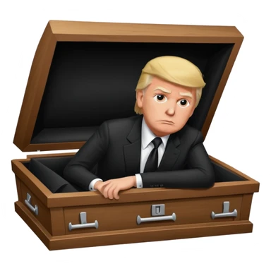 donald trump death in coffin sticker