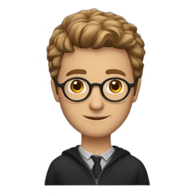 men face light brown hair face with harry potter glasses sticker