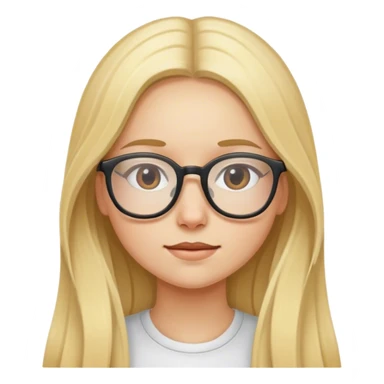 blond girl with glasses and long hair sticker