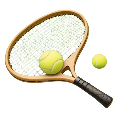 A tennis racket resting on the green grass of a tennis court, with a tennis ball placed nearby and the net stretching across the court. The background captures the fresh, open atmosphere of a traditional grass court, emphasizing the elegance and precision of the sport. sticker