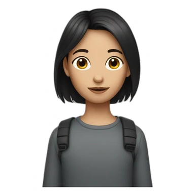 Dark haired girl with two boys sticker