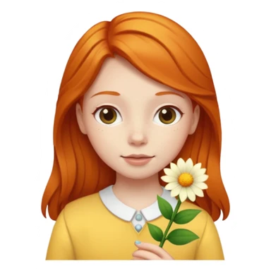 Ginger girl with flower sticker