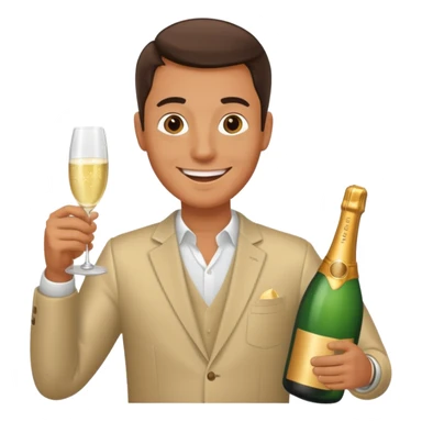 man with sampine bottle sticker